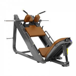 Máquina de ejercicios para gimnasio comercial MND-F58, máquina de sentadillas Hack con prensa de piernas cargada con placa