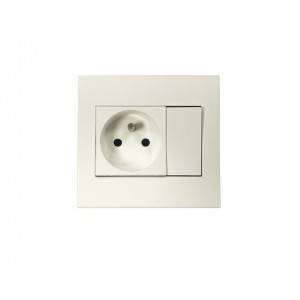 16A 250V wall White PC retardant material switched socket