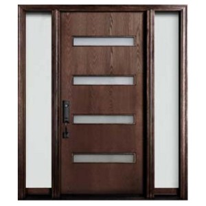 Moonlitdoors US Standard Exterior Prehung Fiberglass Door With Sidelite For Villa