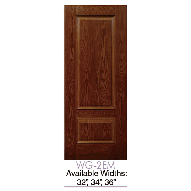 China wholesale Smooth Star Fiberglass Door Company - Wood Grain 2 Panel Fiberglass Front Door – MOONLIT DOORS