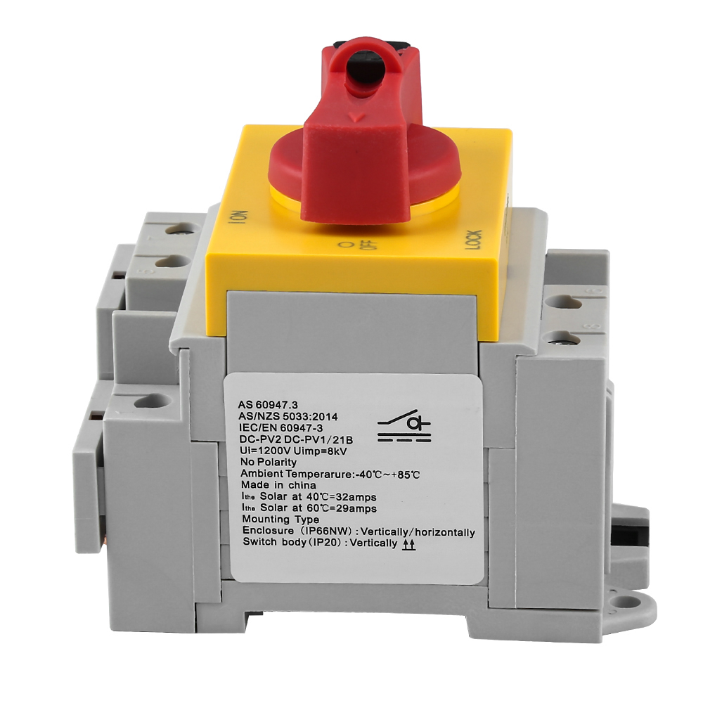 PV DC Isolator Switch Solar IP66 1500VDC 32A Isolating Disconnect