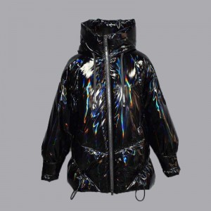 2021 осенне-зимний женский короткий модный блестящий пуховик, хлопковая куртка 008