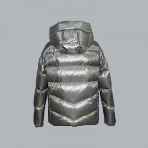 2021 taglagas at taglamig solid color hooded simple at sunod sa moda maikling down jacket 053