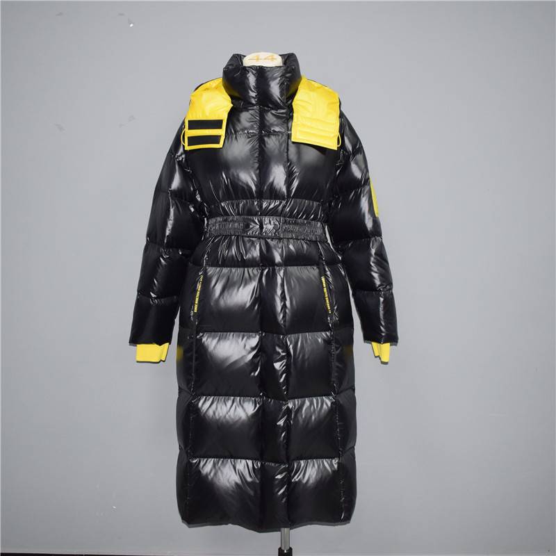 Factory selling Long Black Jacket Womens - Women’s long over-the-knee fashion shiny down jacket, cotton jacket 002 – Qinghua Haichuang