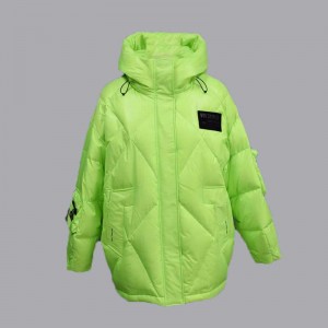 Jeseň/zima 2021 Trendová móda voľná páperová bunda jasných farieb, bavlnená bunda 005