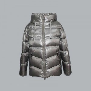 2021 outono e inverno de cor lisa con capucha chaqueta curta simple e de moda 053