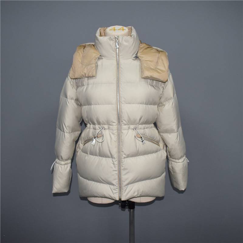 Manufactur standard Navy Coat Womens - 2021 autumn and winter slim drawstring waist short cotton jacket, down jacket 280 – Qinghua Haichuang
