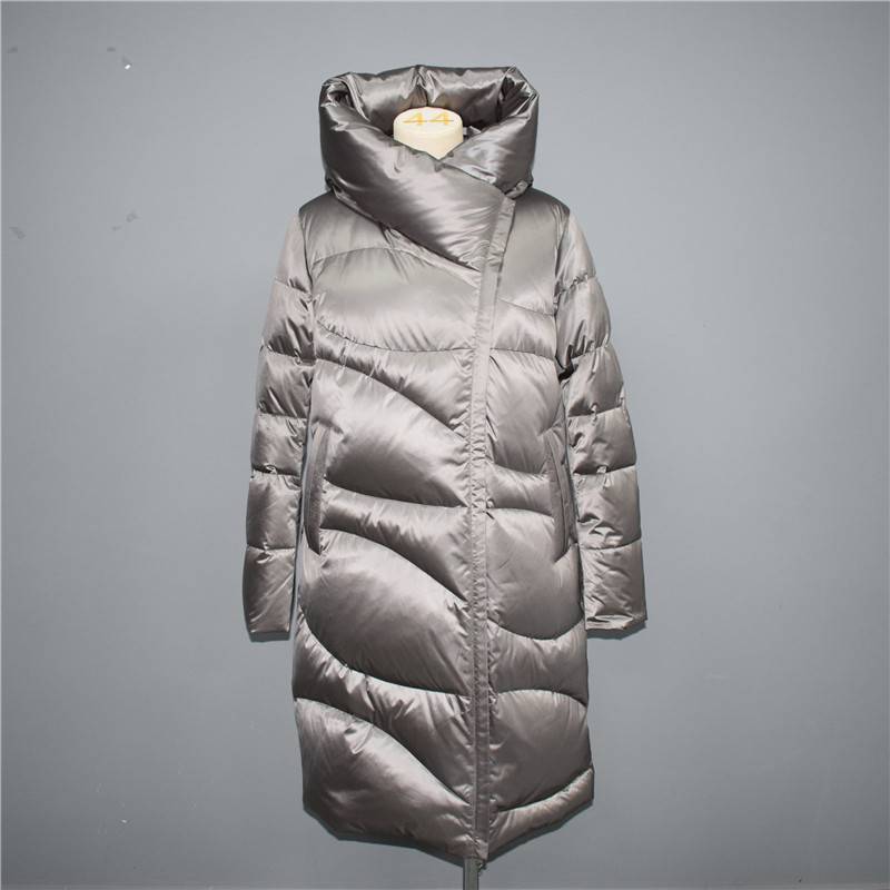 Manufacturer for Summer Jacket Women - Autumn and winter new style women’s geometric pattern quilted long stand-up collar hooded down jacket, cotton jacket 076 – Qinghua Haichuang