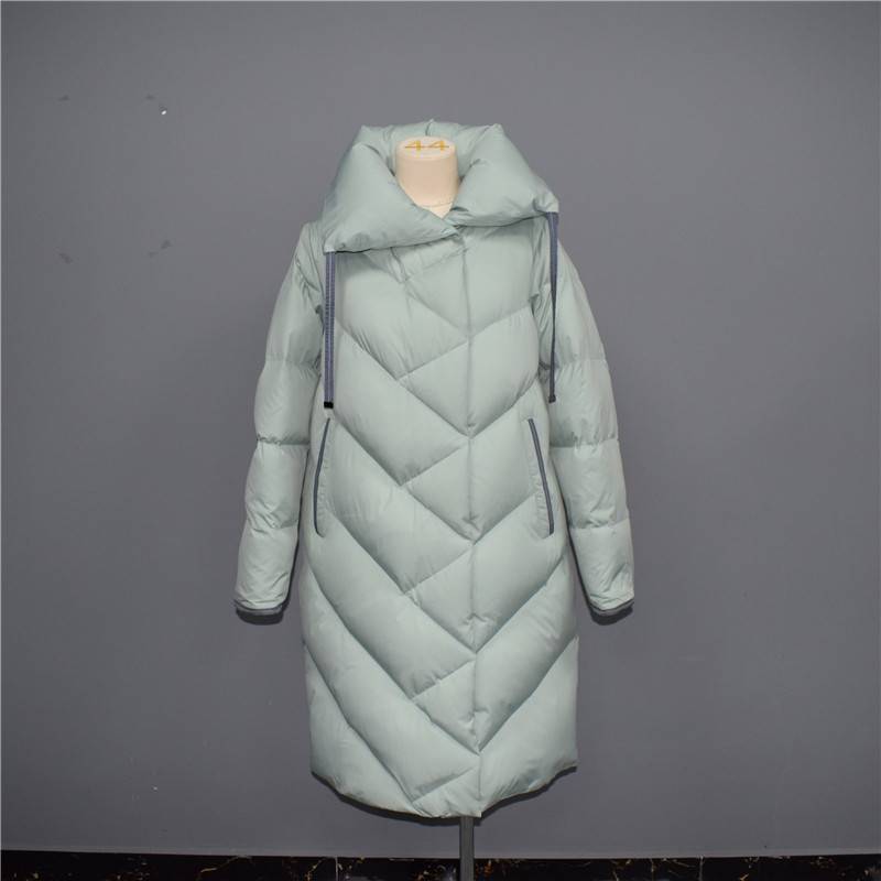 2021 Latest Design Long Bomber Jacket Womens - Autumn and winter new women’s diagonal quilted lapel capless warm down jacket, cotton jacket 030 – Qinghua Haichuang