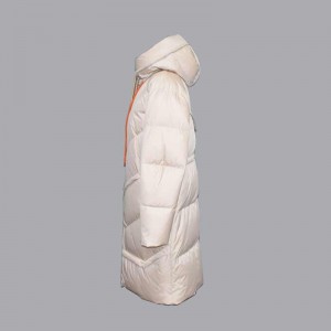 Chaqueta de plumón longa casual para mulleres de outono e inverno con capucha, chaqueta de algodón 102