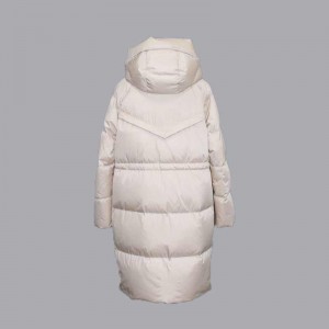 Piumino lungo casual caldo con cappuccio da donna autunno e inverno, giacca in cotone 102