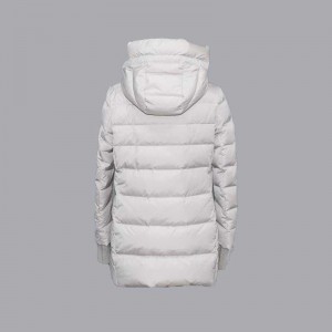 Jachetă de puf simplă, de lungime medie, cu glugă, de toamnă și iarnă, jachetă din bumbac 081