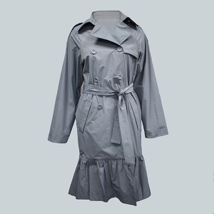 タイトル: 春秋ロングフリル裾ファッションウインドブレーカー bf017