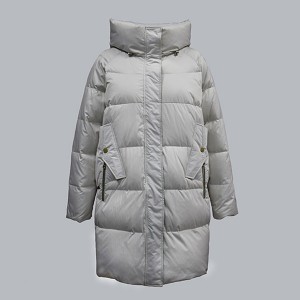Tytuł: Damska klasyczna kurtka puchowa z kapturem, średnia i długa za kolano, kurtka bawełniana marki 015