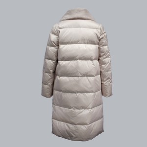 Titel: Einfache knielange Daunenjacke mit künstlichem Wollkragen und Baumwolljacke von 238 für Herbst und Winter