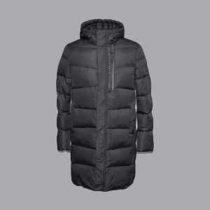 Pánska jesenná a zimná dlhá business fashion teplá páperová bunda s kapucňou, bavlnená bunda 9220
