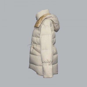2021 jeseň a zima úzka bavlnená bunda v páse so sťahovacou šnúrkou, páperová bunda 280