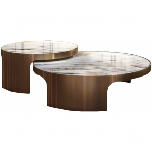 China Supplier China Factory Direct Coffee Brown Marble Good Price Custom Polished Tea Table Tops for Hospitality