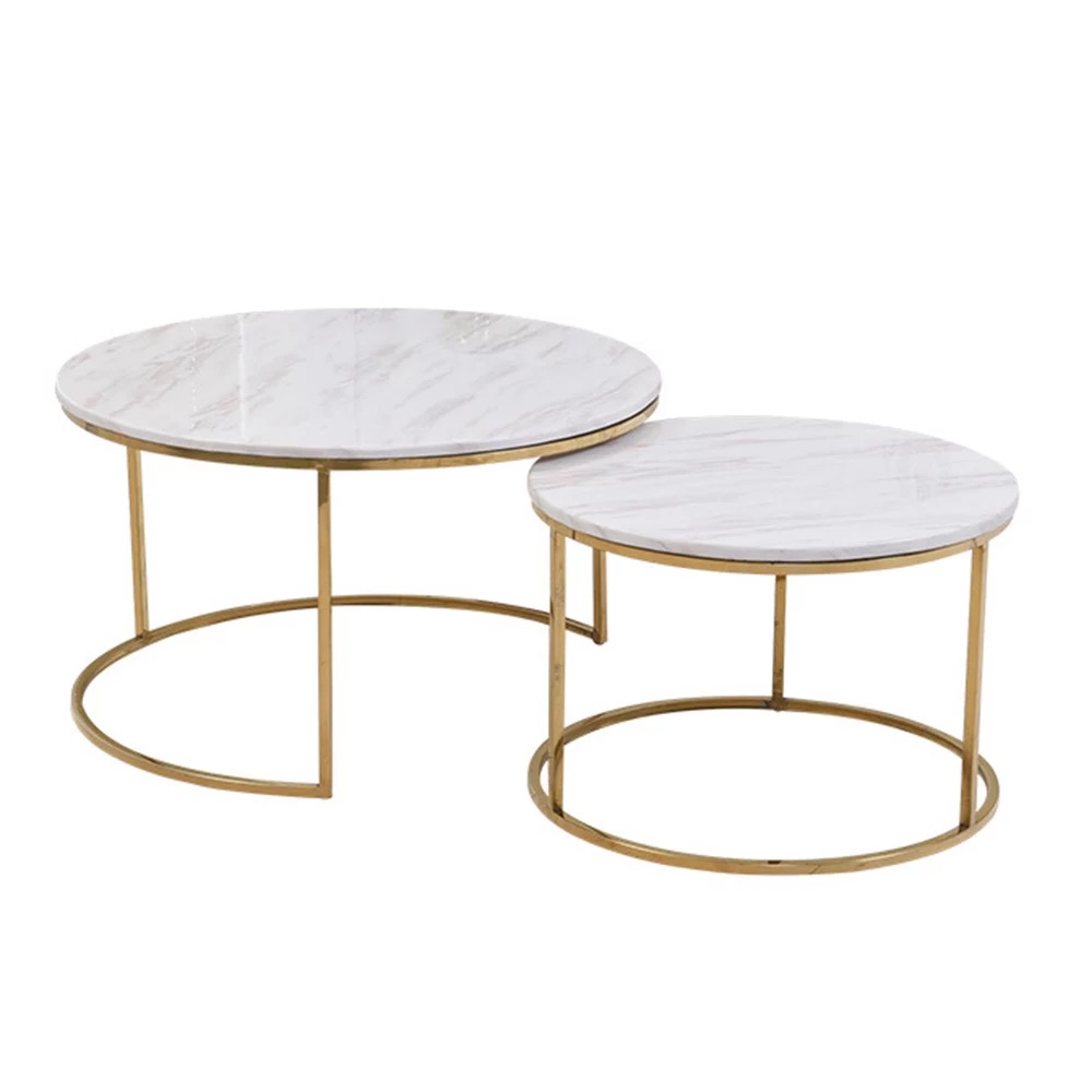 Grey Carrara Marble - side table – Morningstar