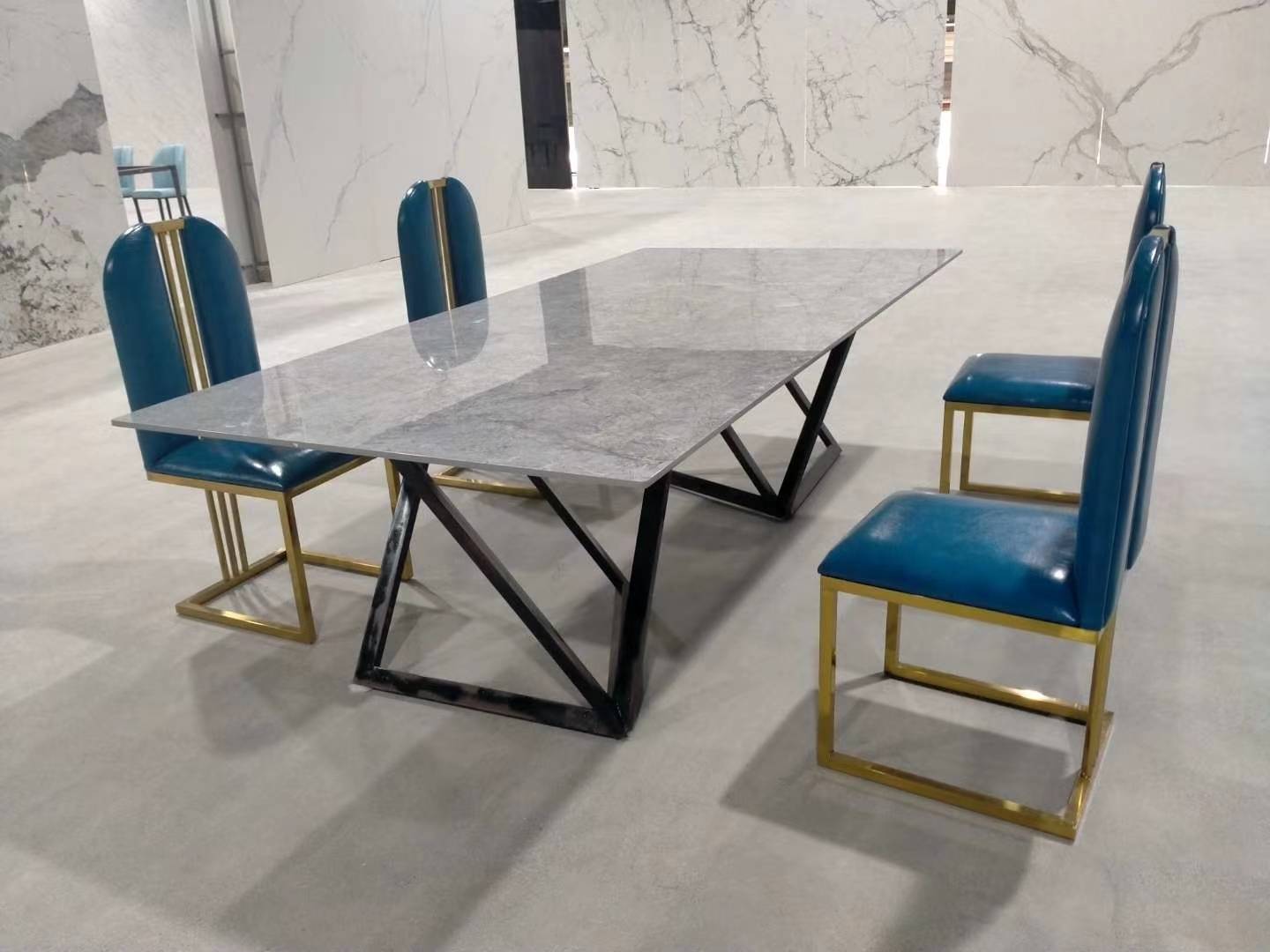 Super Purchasing for China Marble Table Top with Stainless Steel Table Stand