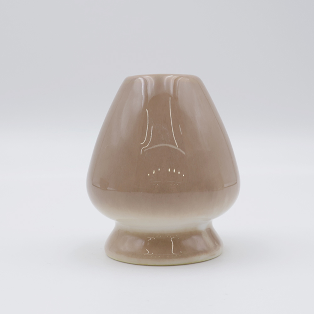 Ceramic Matcha Whisk Holder and Round Bowl khaki