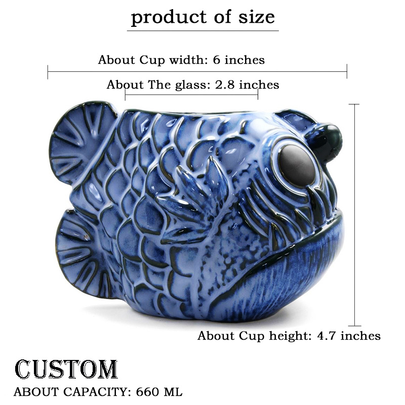 Wholesale Ceramic Angler Fish Tiki Mug Support Customization Manufacturer  and Supplier
