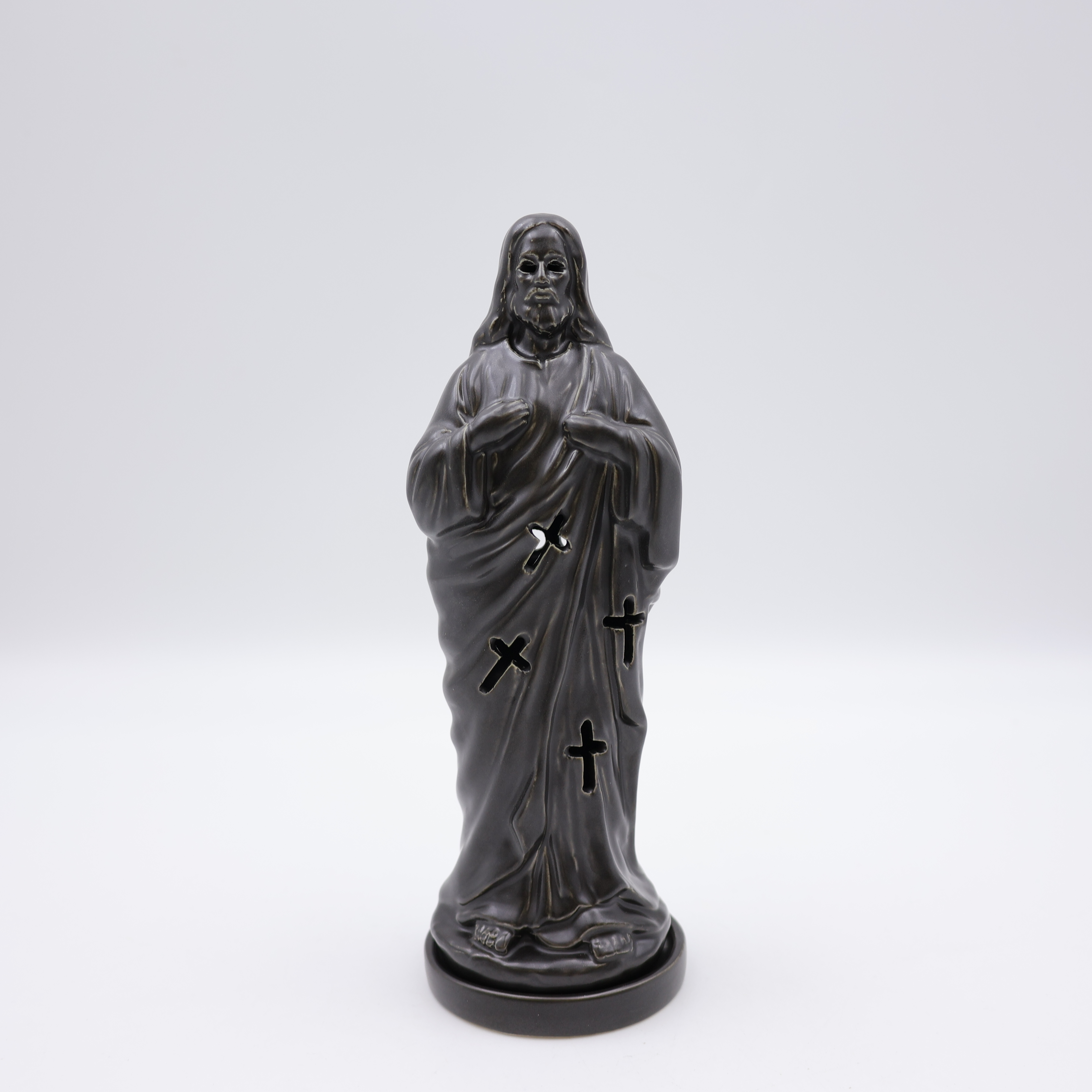 Ceramic Jesus Incense Burner Black