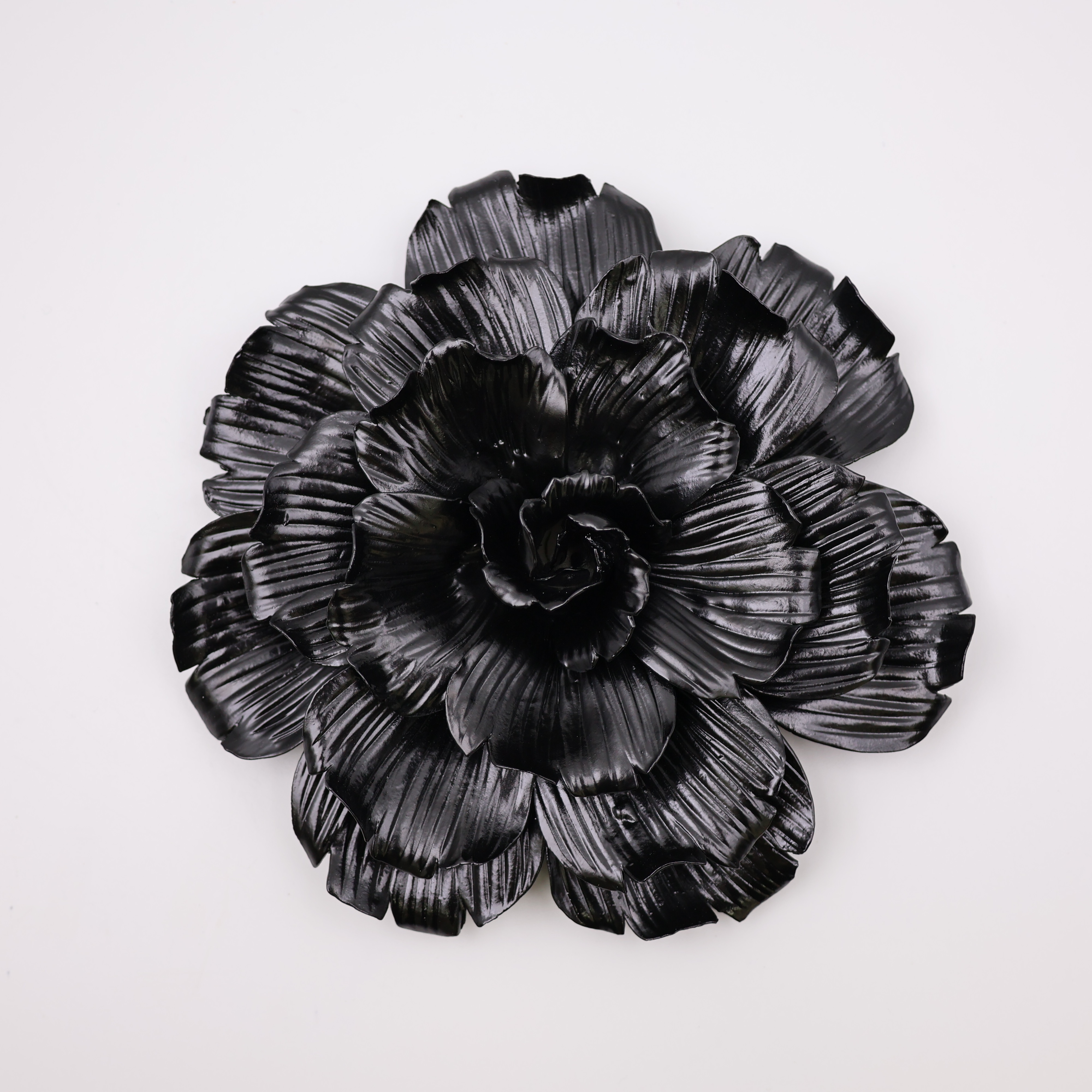 Ceramic Wall Flower Black Handcrafted