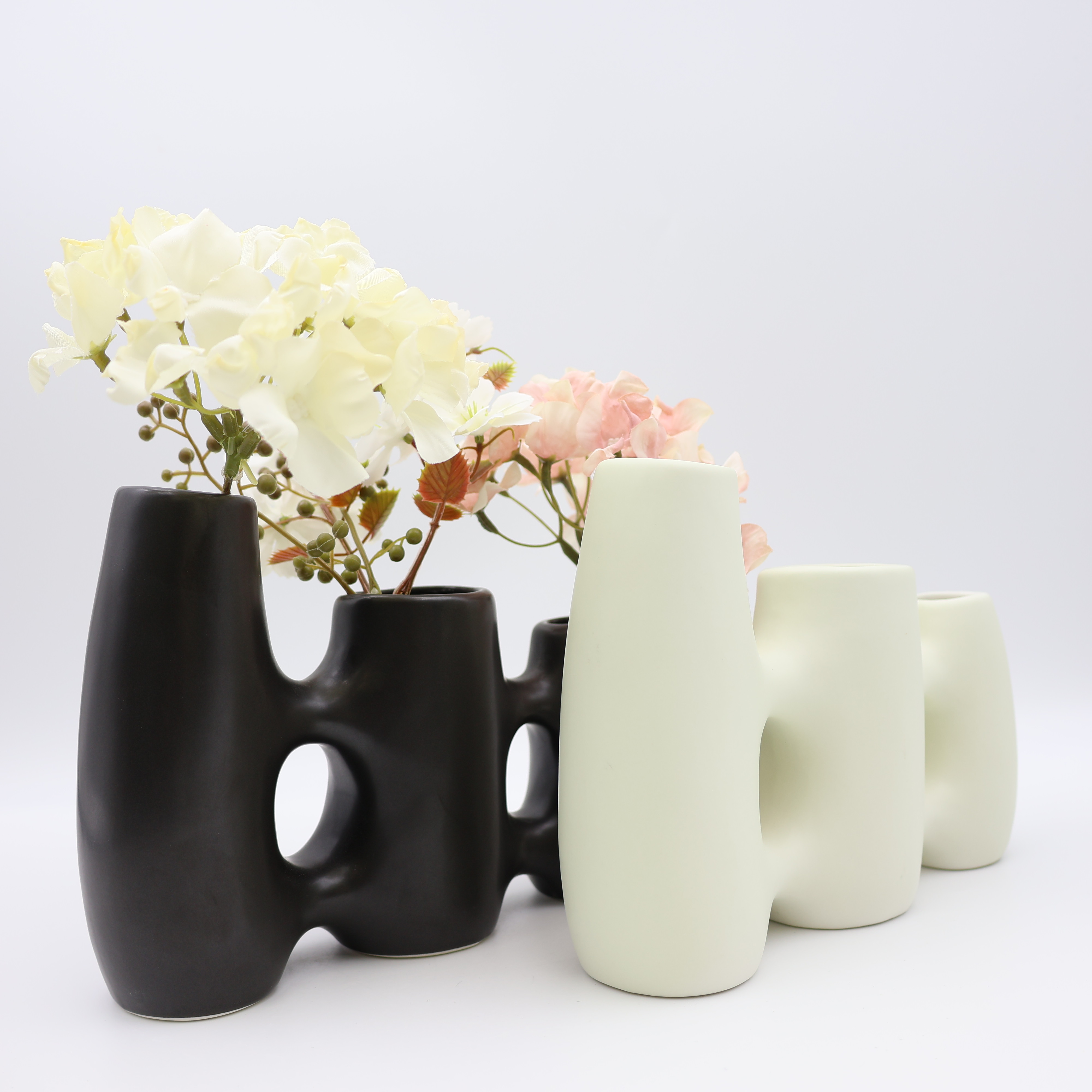 Ceramic Art Decor Flower Vase White