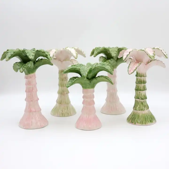 Ceramic Palm Tree Candle Holder