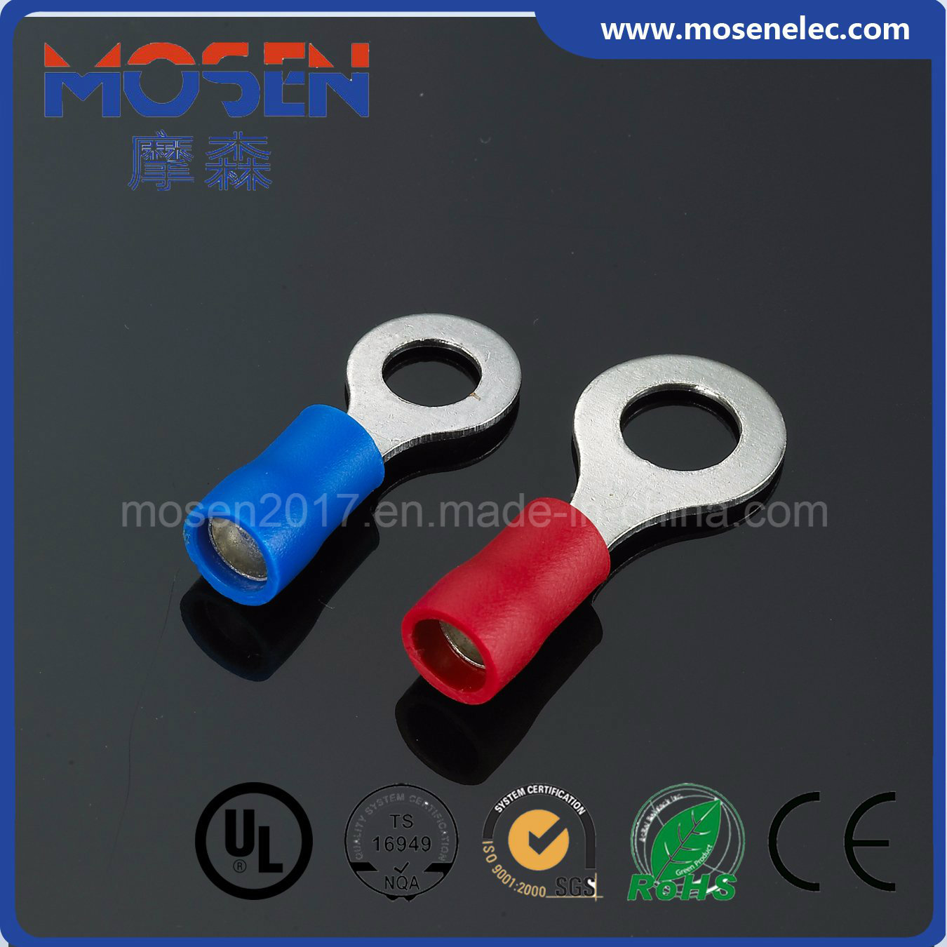 RD vinyl PVC insulated ring terminal double crimp  
