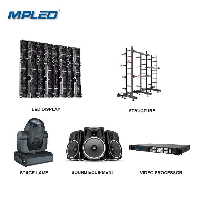 Quick loading and unloading concert stage background hire led  video wall screen price