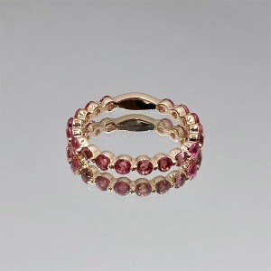 Manufacturer of Vintage Rose Gold Engagement Rings - 2.5mm Natural Gemstones 14K Yellow Gold Ring Pink Tourmaline Rings Pink 1 Dark Pink – Mingtai