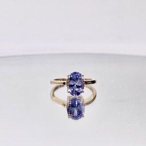 2ct Large Tanzanite Oval Cut 7.0×9.0mm Gold Ring Gift for Women