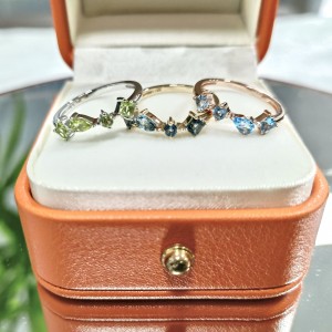 Natural Topaz Ring Swiss Blue Topaz 10k/14k/18k Solid Gold Jewelry Women Ring Christmas Gift