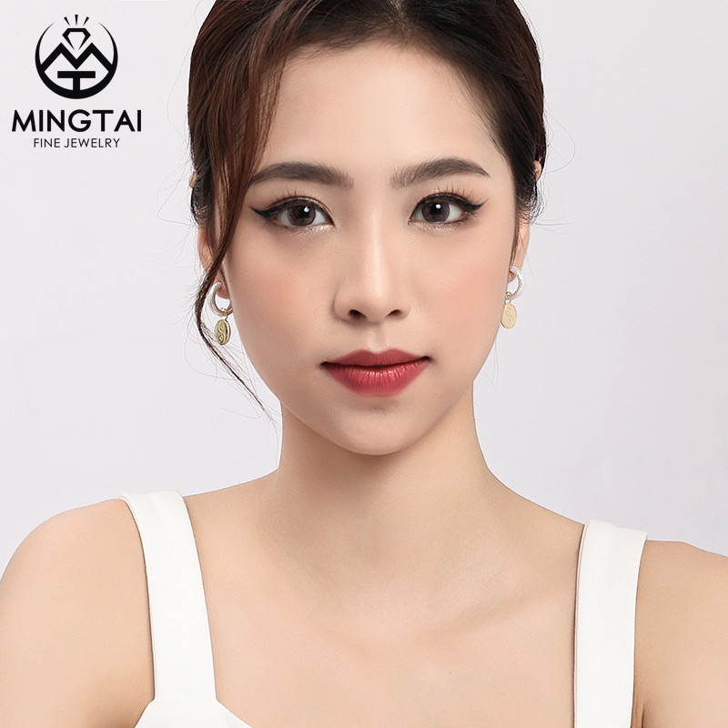 Online Exporter Bridal Earrings Gold - S925 Yin-yang Shape Tai Chi Symbol Taoism Religion Hoop Earrings – Mingtai