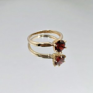 Solitaire Gold Ring Gemstone Rings Red Ruby Round Cut Engagement Ring 14k Gold Jewelry Garnet Stone Ring
