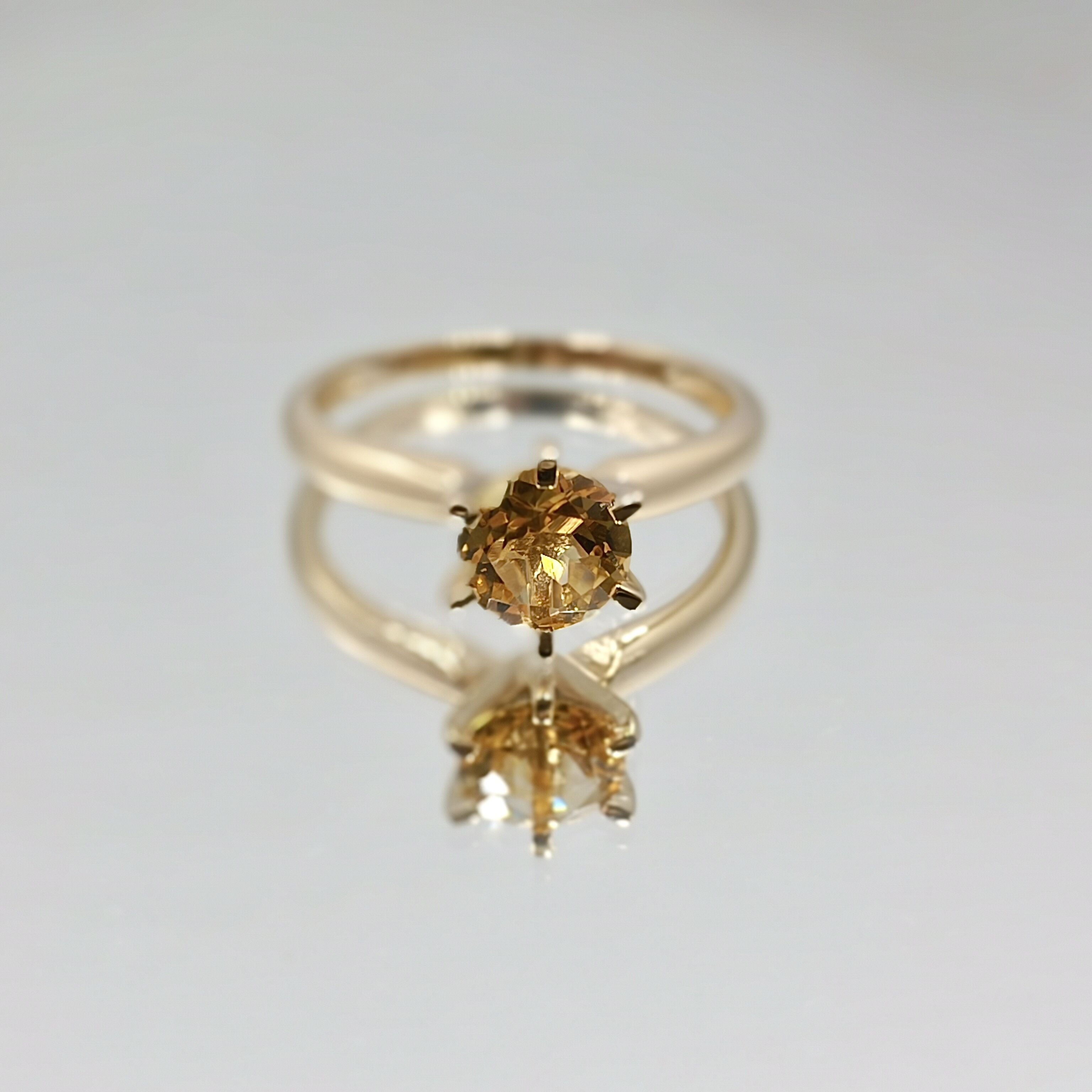 Natural Stones Ring Yellow Morganite Rings 14K Solid Real Gold Six-claw Gemstone Rings Natural Gemstone-3