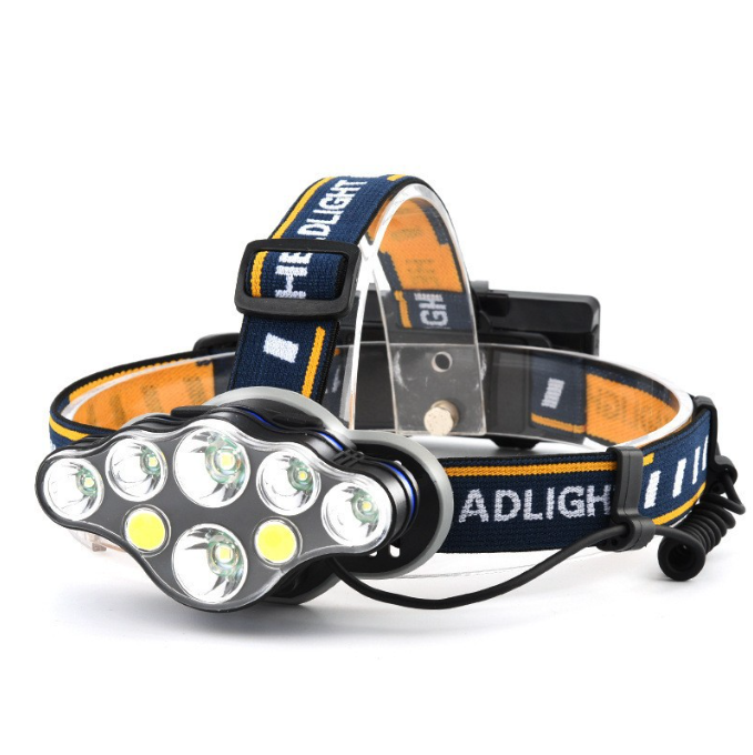 Rechargeable Headlamp, 8 LED Headlamp Flashlight 8 Modes with White Red Lights USB Cable, Waterproof Head Lamp