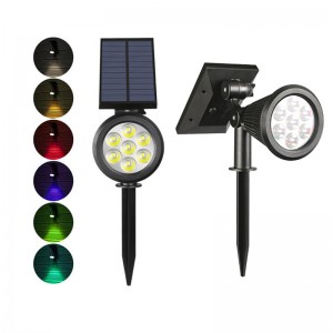 OEM High Quality Solar Garden Lights Outdoor Suppliers - Solar Spot Lights Outdoor 2-in-1 Colored Adjustable 7 LED Waterproof Security Tree Spotlights Lawn Step Walkway Garden Changing & Fixed...