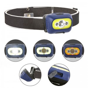 OEM High Quality Headlamp Double Light Supplier - Outdoor Waterproof High Power COB Headlamp Rechargeable with Red Light for Hiking Camping – Mengting