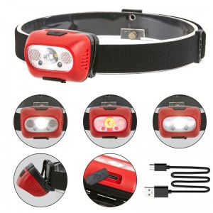 China wholesale Headlamp With Motion Sensor Factories - Outdoor Waterrproof LED Headlamp USB Rechargeable with Red Light for Outdoor Camping Running – Mengting