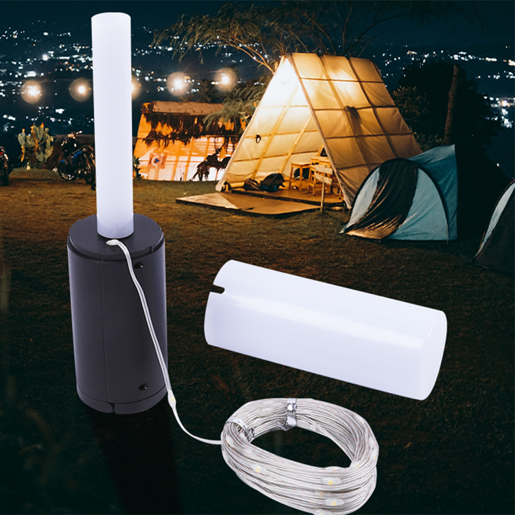 Camping-Lichterkette, 10 m, 4-in-1, USB-betriebene Camping-Lichter, wiederaufladbare Taschenlampe