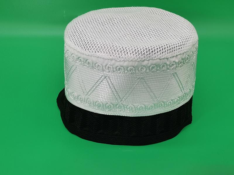 Mesh Top White Embroidered Arabian Hat