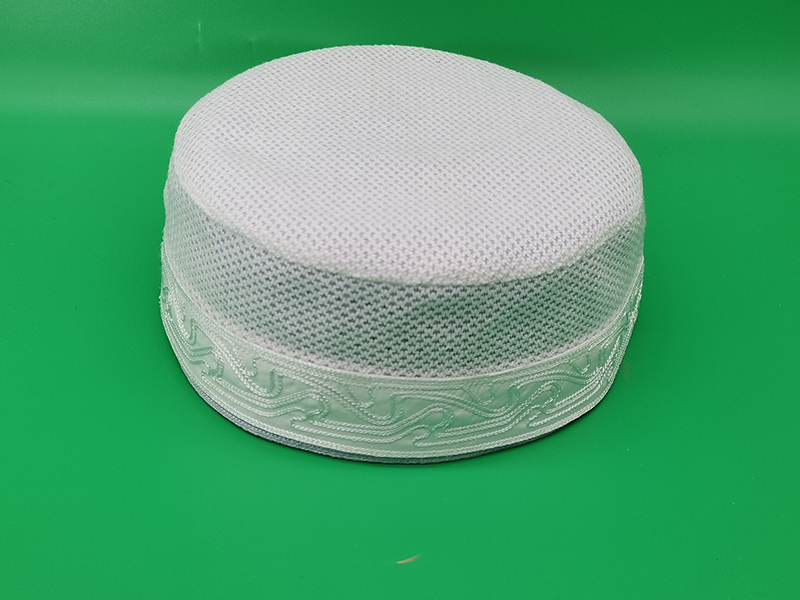 3CM Arabian White Embroidered Hat