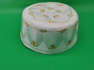 China wholesale Leather Kufi - 5–10CM White Saudi Arabian Embroidered Hat – Qinlong