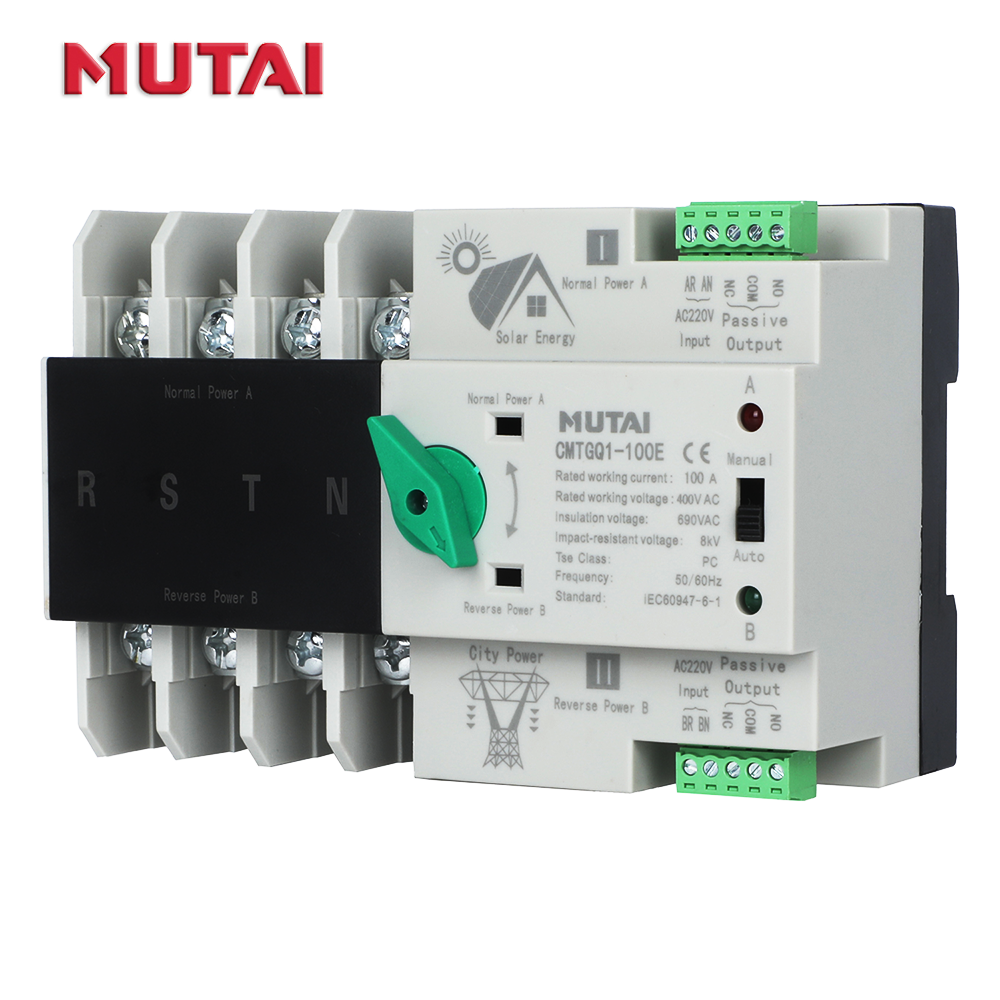 100% Original Factory Price 63A 400A 3 Phase Automatic Transfer Generator Changeover Switch ATS