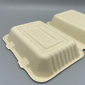 Eco-Friendly Biodegradable Triticum Straw Takeaway 1000ML Cibus Prandium Box