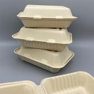 環保可生物降解麥秸外帶1000ML食品午餐盒