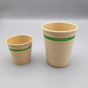 Disposable Compostable 8oz Bamboo Fiber Water-Based Coating Paper Cup